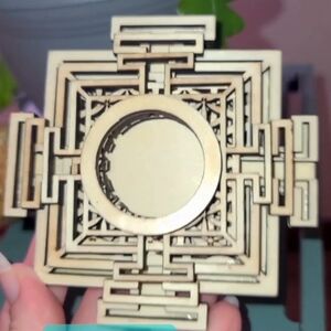 Wooded sacred geometry‎ crystal sphere stand